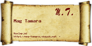 Mag Tamara névjegykártya